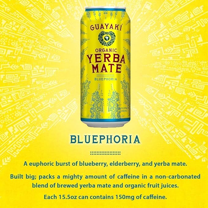 Guayaki Variety Pack - Revel Berry Orange Exuberence Bluephoria (Pack of 12) and Stinger Pink Lemonade Chews