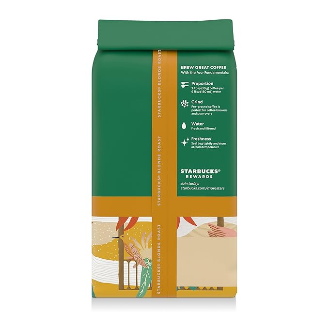 Starbucks Ground Coffee Blonde Roast Hot or Iced Coffee Decaf Veranda Blend Six 12 oz Bags