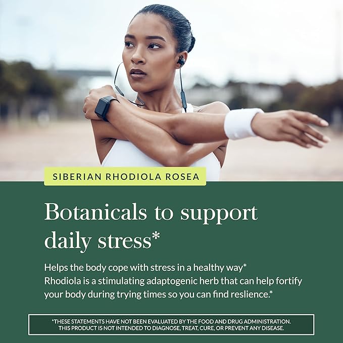 Gaia Herbs Rhodiola Rosea - Stress Support Supplement Traditionally for Supporting Healthy Stamina &amp Endurance - with Siberian Rhodiola Root Extract* - 60 Vegan Liquid Phyto-Caps (60 Servings)