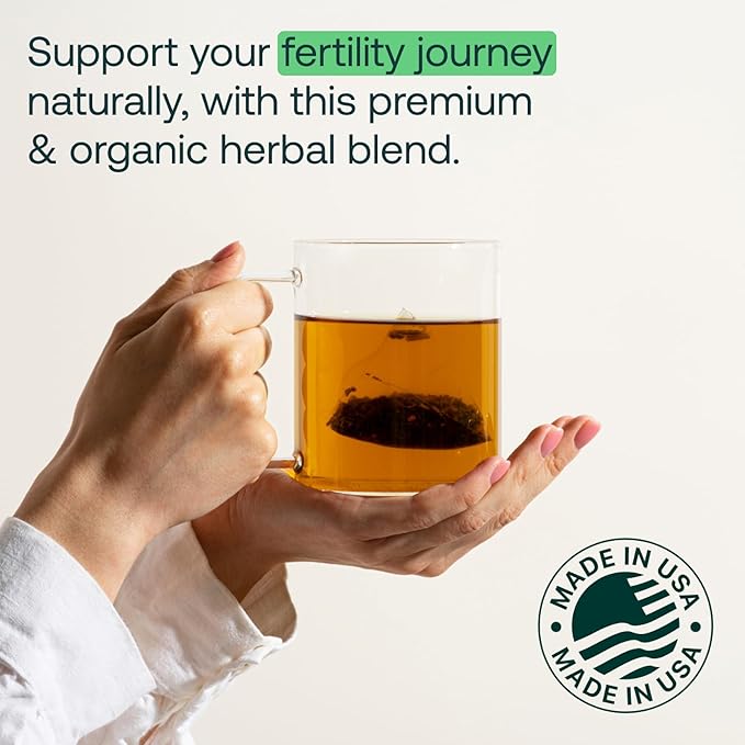 Mira Fertility Tea Caffeine-Free 100% Organic Goji Berry and Ginger Root Helps Regulate Cycles Support Conception and Promote Hormone Balance Peppermint 20 Tea Bags Per Box