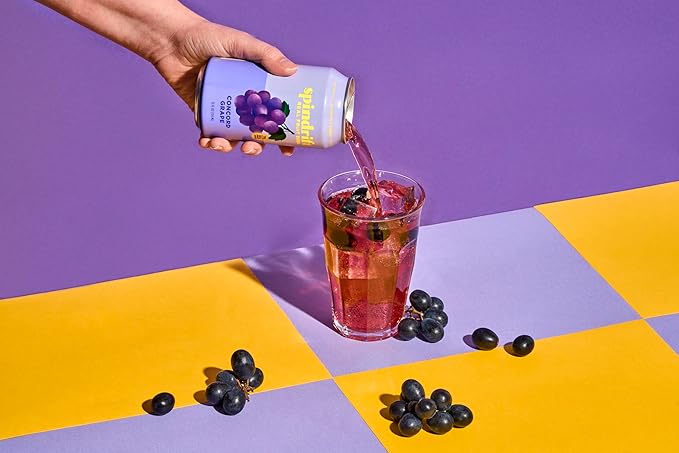 Spindrift Concord Freeze Grape Soda Made With Real Squeezed Fruit 12 Pack Case