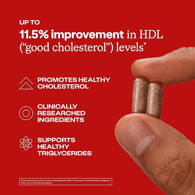 Humann Cholesterol Health Daily Cholesterol &amp Lipid Support Supplement Citrus Bergamot and Aged Black Garlic 60 Capsules