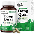 Wild &amp Organic Dong Quai Capsules 1000 mg - Menopause Supplements for Women - Dong Quai Root Supplement - 30-Day Supply - Traditional Angelica Sinensis Herb - Non-GMO Vegan - 60 Count