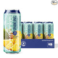 Blue Monkey Sparkling Pineapple Juice - Real Fruit Juice No Sugar Added All Natural Lightly Carbonated Halal Certified - Refreshing Tropical Sparkling Water Alternative - 11.2oz (330ml) 12 Pack
