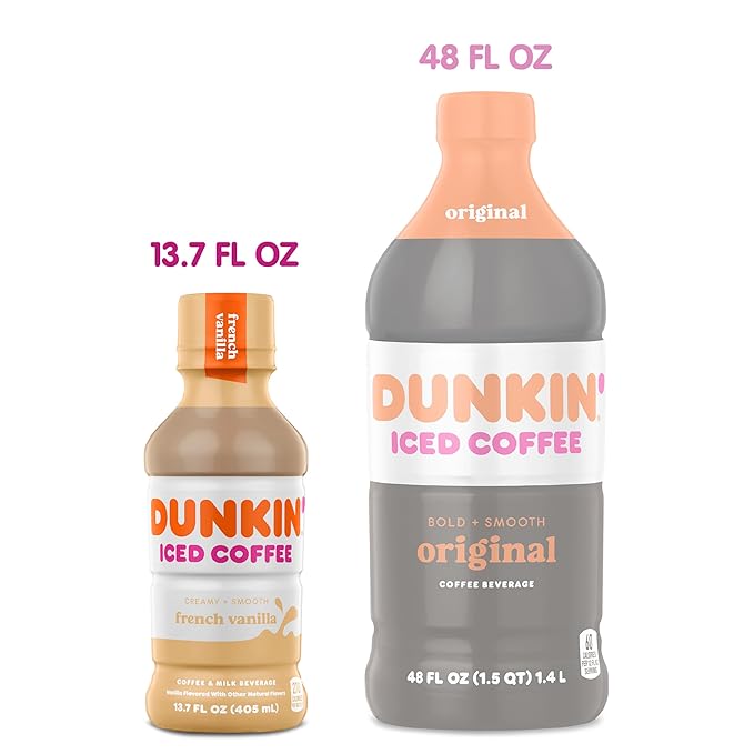 Dunkin' French Vanilla Iced Coffee Bottles 13.7 fl oz 12 Pack