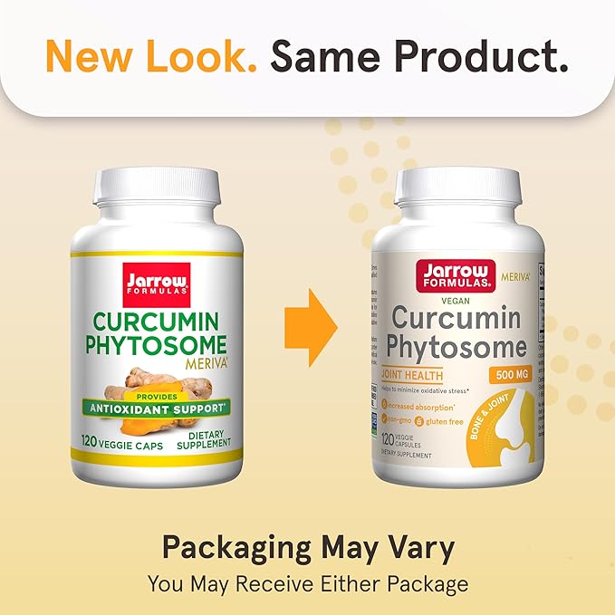 Jarrow Formulas Curcumin Phytosome 500 mg - Formulated with Meriva - Antioxidant Support Supplement - Joint Health &amp Support - 120 Veggie Capsules