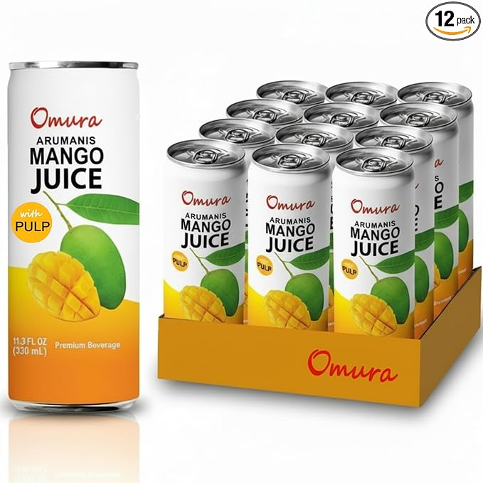 Omura MANGO JUICE from Natural Fruit with PULP 11.3 FL. Ounces | 12-Pack