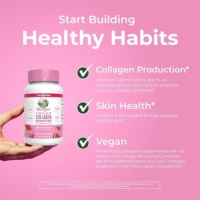 MaryRuth Organics Vegan Collagen for Women &amp Men Collagen Boosting Gummies Skin Care Lysine Vitamin C Vitamin A Amla Supplement for Hair &amp Skin Vegan Non-GMO Gluten Free 90 Servings