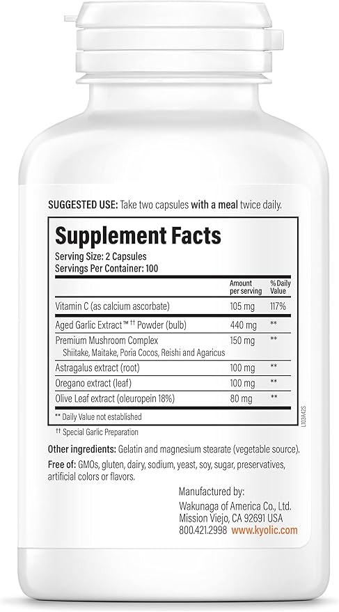 Kyolic Aged Garlic Extract Formula 103 Immune Support* 200 Capsules