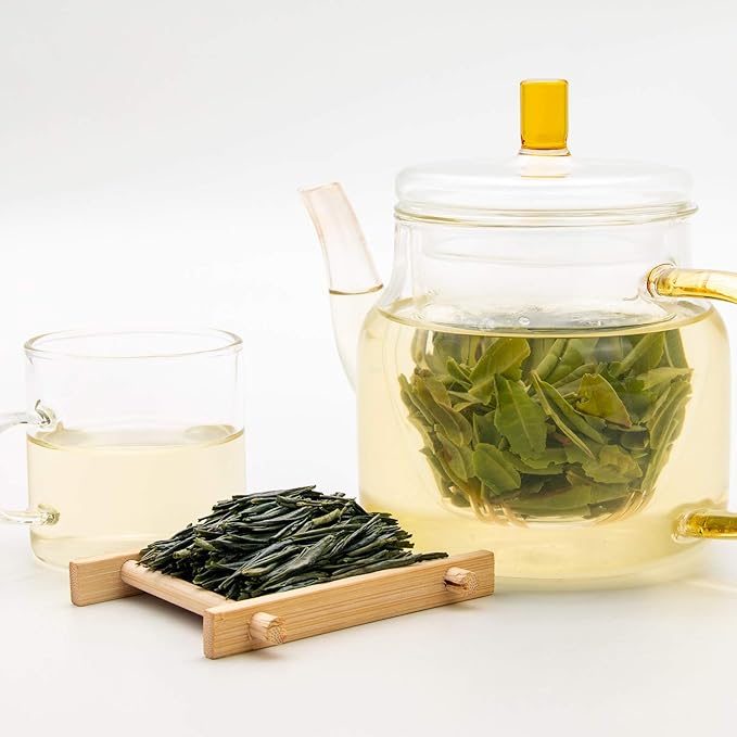Oriarm 250g / 8.82oz Mount Emei Zhu Ye Qing Green Tea - Bamboo Leaf Green Chinese Tea Loose Leaf - Yuqian 3rd Grade - Naturally High Mountain Grown