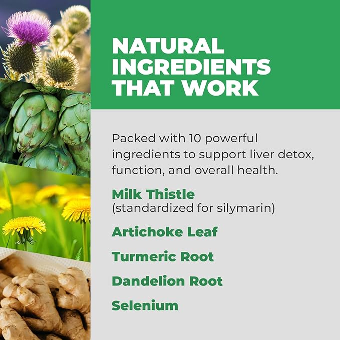Balance ONE Liver Support Supplement with Milk Thistle Dandelion Root Extract &amp Molybdenum – Liver Health &amp Detox Support – Vegan Capsules 1 Month Supply – Liver One