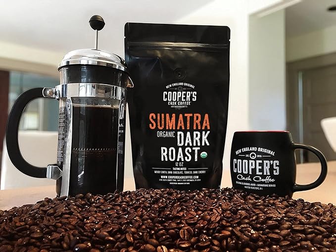 Organic Dark Roast Sumatra Ground Coffee Single Origin Grade 1 Premium Coffee - 2lb Bag