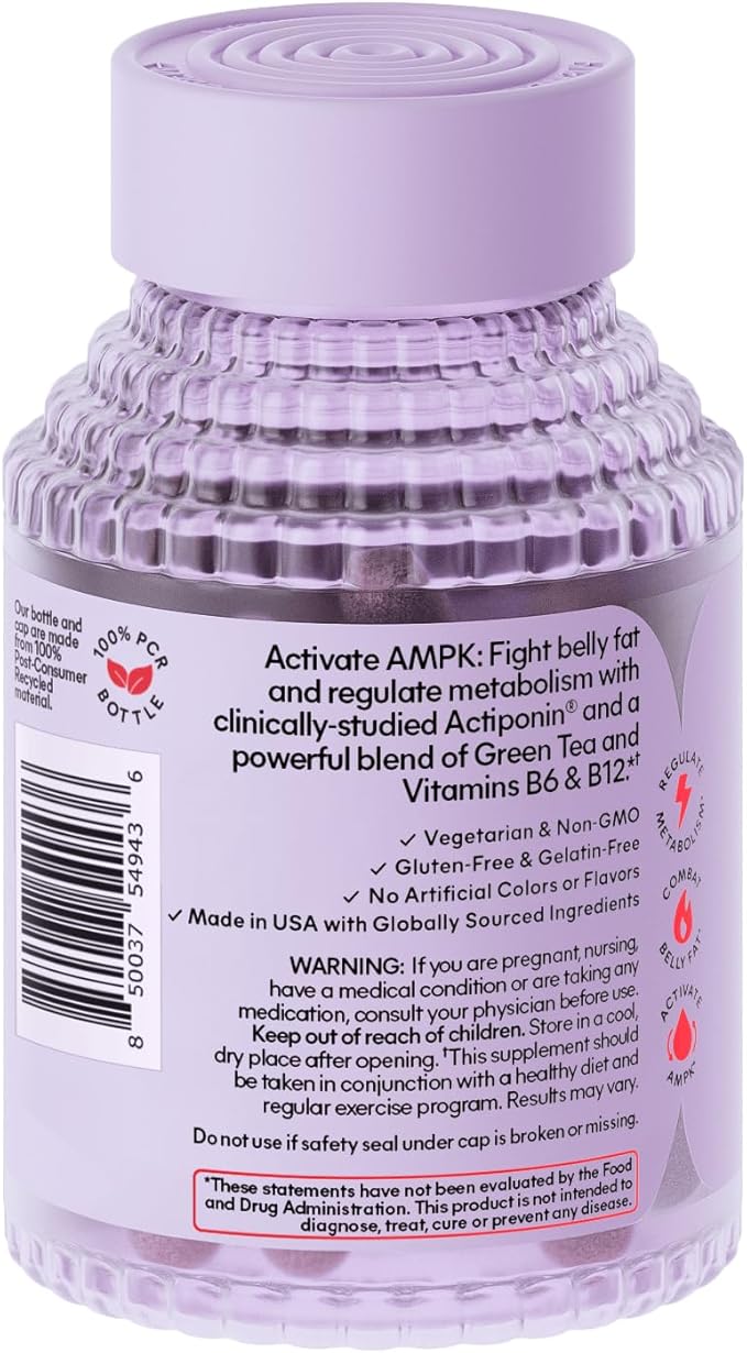Lemme Burn Belly Fat Capsules Clinically Studied AMPK Metabolic Activator Actiponin Jiaogulan 50% EGCG Green Tea Extract Vitamin B6 Methyl B12 for Men and Women - 60 Count (Pack of 2)