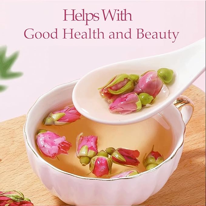 Rose Bud Tea Dried Red RoseMQUPIN Rose Tea 100% Natural Pure Flower Edible Buds Tea Culinary Food Grade Red Rosebud for Drinking DIY Gift (250g/3Packs)