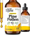 Wild &amp Organic Pine Pollen Tincture - Pine Pollen for Men &amp Women - Add to Tea &amp Drink - Pure Pinus Massoniana Extract Drops - Vegan Sugar &amp Alcohol-Free Liquid Supplement - 4 fl oz