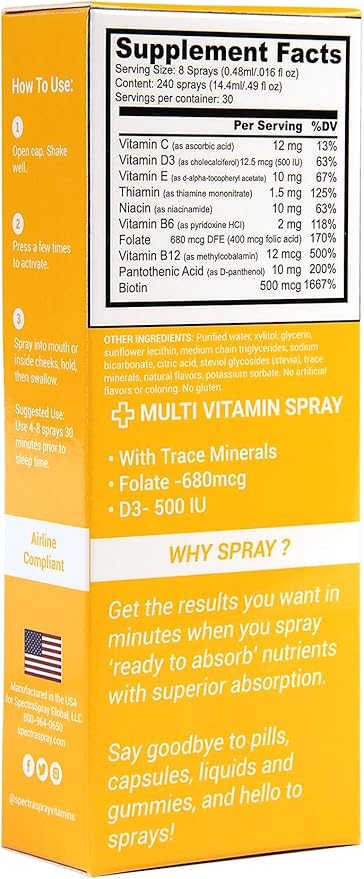 Spectraspray Sleep &amp Vitality Duo – Melatonin-Free Sleep Spray &amp Essential Multivitamin Oral Spray