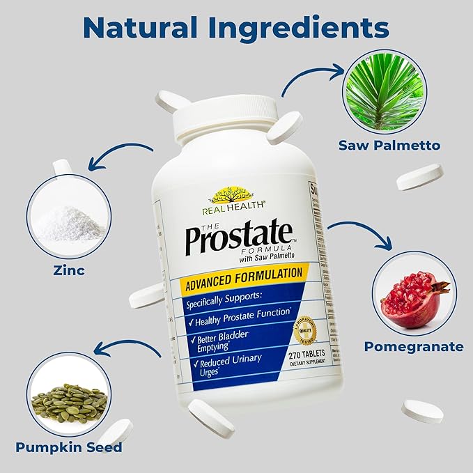 Real Health The Prostate Formula - Prostate Supplements for Men Prostate Health Prostate Relief Saw Palmetto for Men Prostate Vitamins - 270 Count (Pack of 2)