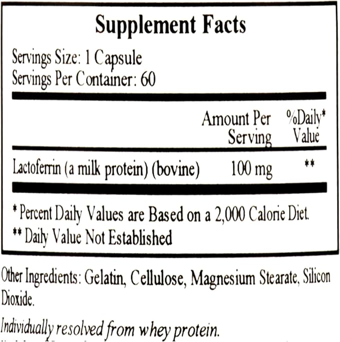 Ecological Formulas- Lactoferrin 100 mg 60 caps