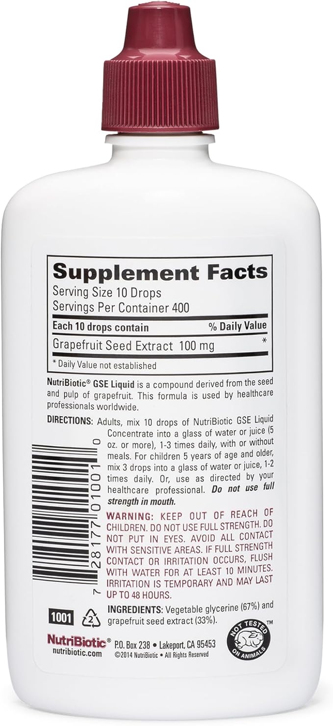 NutriBiotic – GSE 4 Oz Liquid | The Original Grapefruit Seed Extract Premium Concentrate with Bioflavonoids | Vegan Gluten Free Non-GMO