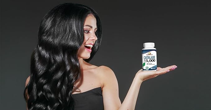 Rise-N-Shine Catalase Supplement 15000 -Powerful Antioxidant Enzyme for Hair Health Strong Hair Support and More - 60 Count (60-Day Supply)