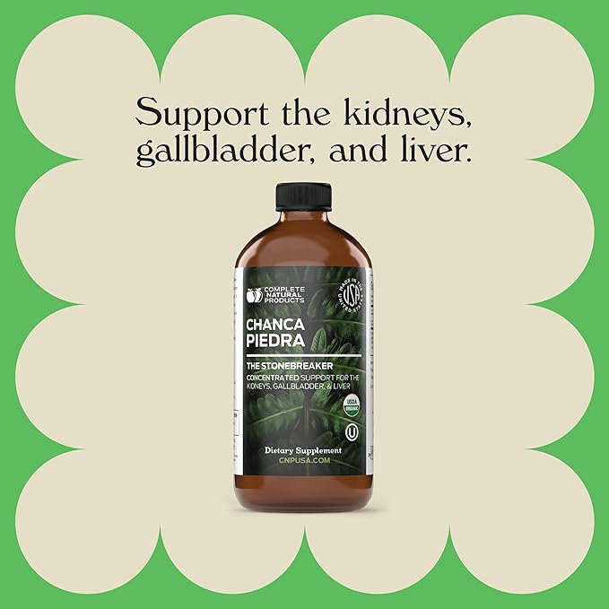 Chanca Piedra Organic Liquid Extract 16oz - Natural Stone Breaker Dissolver Kidney Cleanse Support Phyllanthus Niruri Concentrate Tincture Alcohol Free Cold Pressed Concentrate Formula USA Made