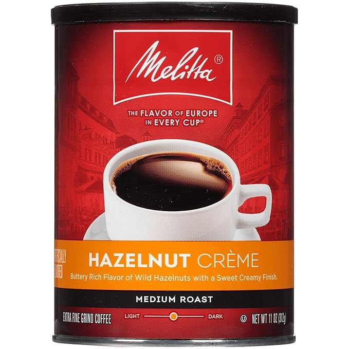 Melitta Ground Coffee Hazelnut Crème 11oz Can (Pack of 2)