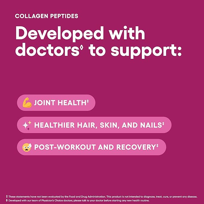 Physician's CHOICE - Full Gut Health Bundle: Collagen Peptides Powder + Digestive Enzymes 60ct for Digestive Comfort Workout Recovery &amp Skin Nails and Joint Support
