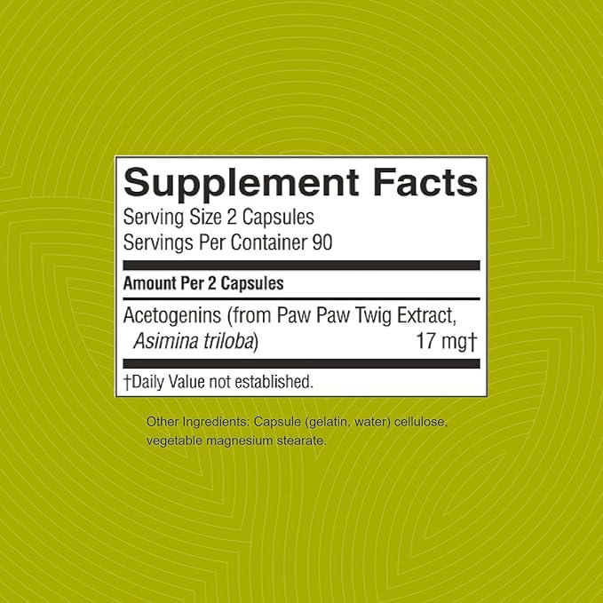Nature's Sunshine Paw Paw Cell-Reg 180 Capsules | Contains over 50 Acetogenins to Modulate ATP Production and Blood Supply