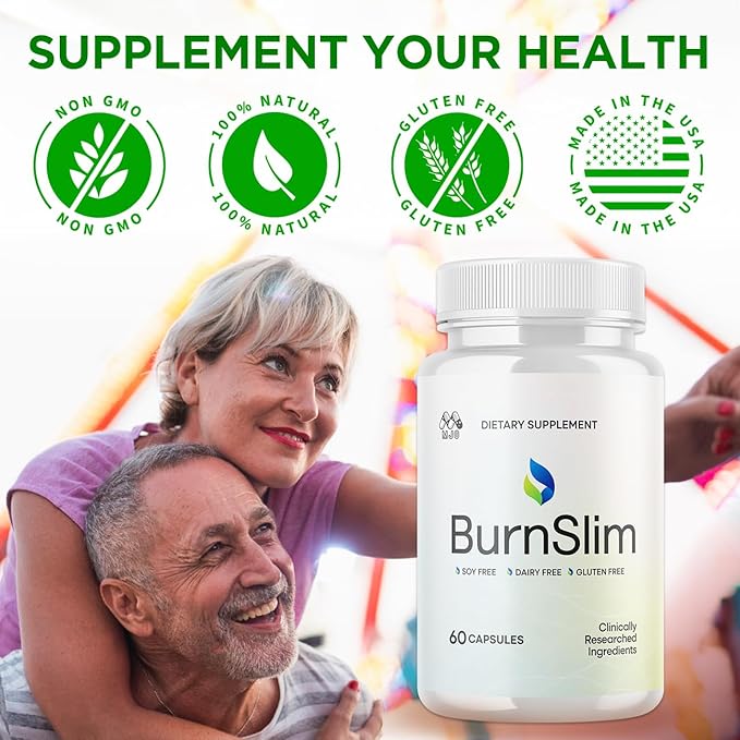 Burn Slim Capsules Official Burnslim Pills with All Natural Ingredients Advanced Burn Slim Health and Wellness Vitamin Supplement Supporting Active Lifestyle for Women and Men (60 Capsules)
