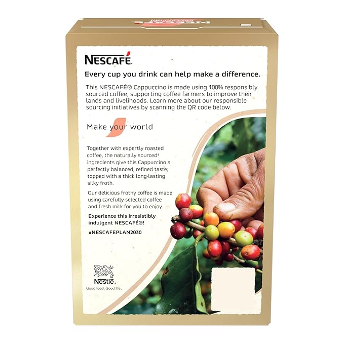 NESCAFÉ Cappuccino Unsweetened Instant Coffee Sachets x7 (Pack of 6 Total 42 Sachets)