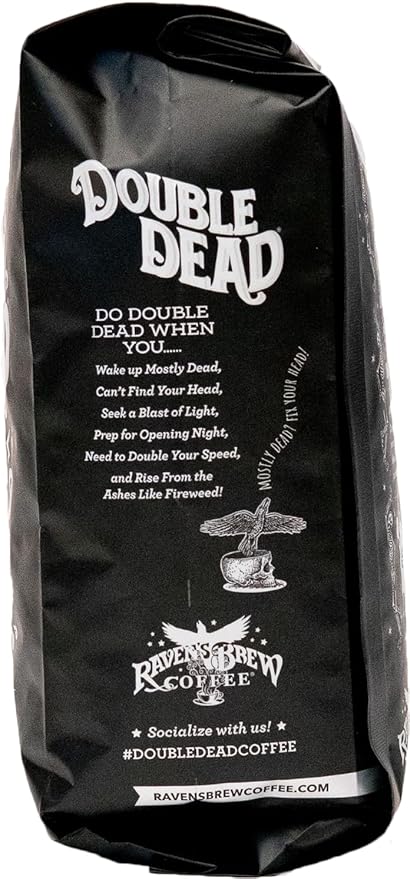 Raven's Brew Coffee High Caffeine Coffee Dark Roast Whole Bean – Double Dead 2lb