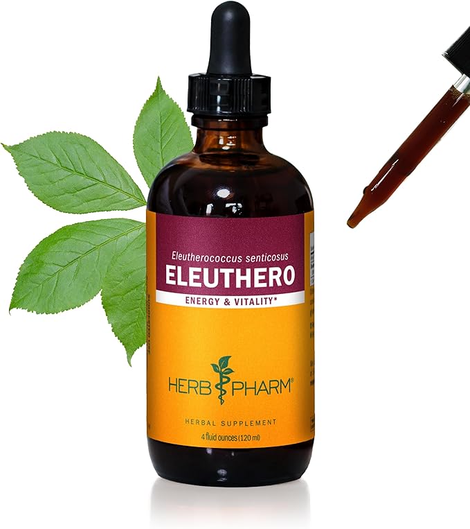 Herb Pharm Eleuthero (Siberian Ginseng) Root Liquid Extract for Energy and Stamina Cane Alcohol 4 Ounce