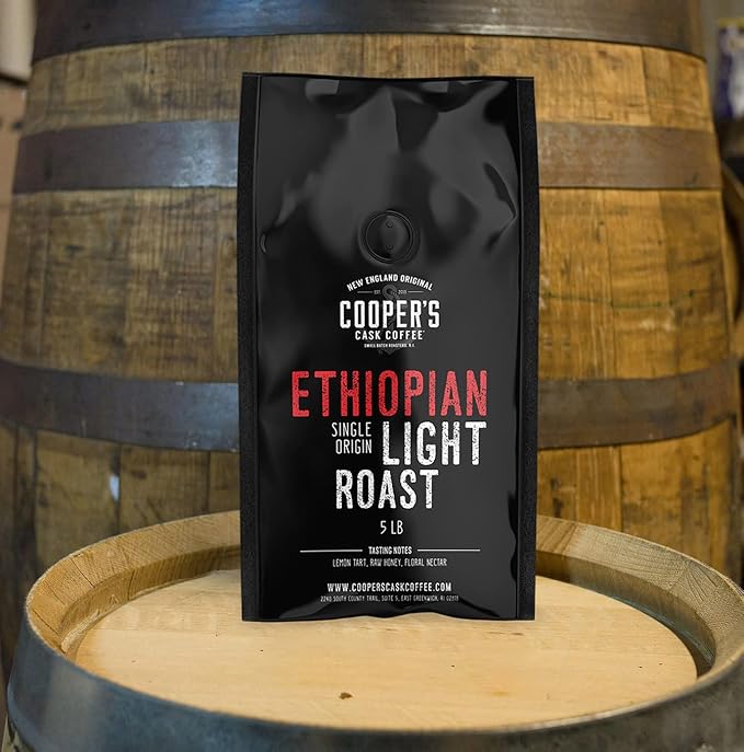 Ethiopian Bold Light Roast Coffee Gourmet Single-Origin Coffee Beans from Ethiopia Whole Bean 5lb Bag