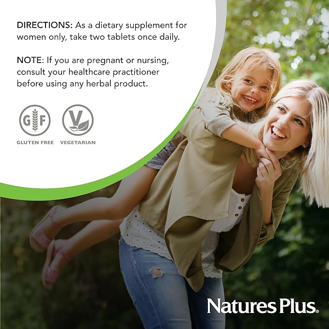 NaturesPlus Source of Life Women - 60 Tablets - Multivitamin &amp Mineral Supplement - with Iron Calcium Folate &amp Lutein - Gluten Free Vegetarian - 30 Servings