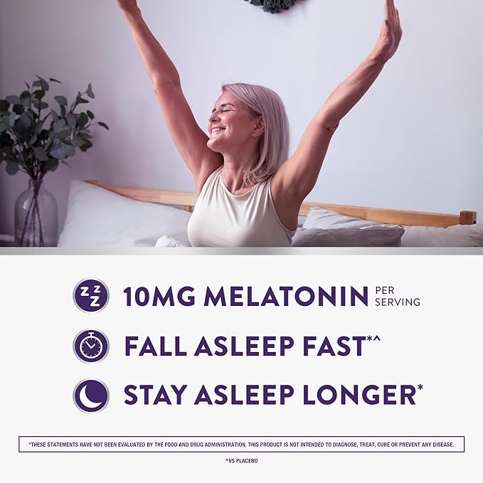 ZzzQuil Pure Zzzs Advanced Melatonin Gummies Melatonin 10mg Sleep Aid with Chamomile &amp Lavender Melatonin Sleep Gummies Sleep Aids for Adults Berry Flavored 100 Sleep Gummies