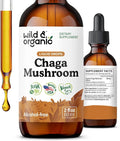 Wild &amp Organic Chaga Mushroom Tincture - Immune Support with Chaga Mushroom Extract Liquid - Immunity Drops Supplement - Vegan Sugar &amp Alcohol-Free - 2 fl oz