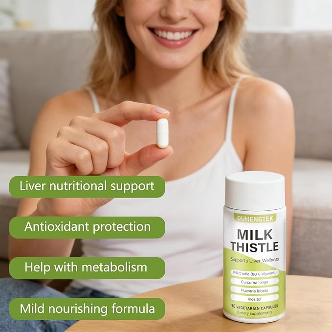 Milk Thistle Extract 80% Silymarin Capsules 300mg Milk Thistle Liver Detox &amp Digestive Support Supplement Antioxidant for Liver Cleanse 90 Capsules