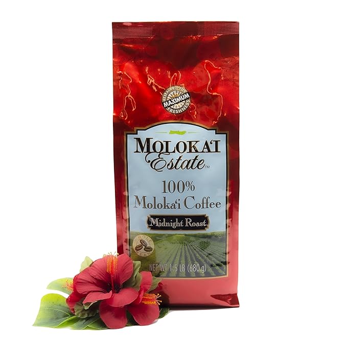 Molokai Estate 100% Moloka'i Coffee - Midnight Roast Whole Bean 1.5 lb