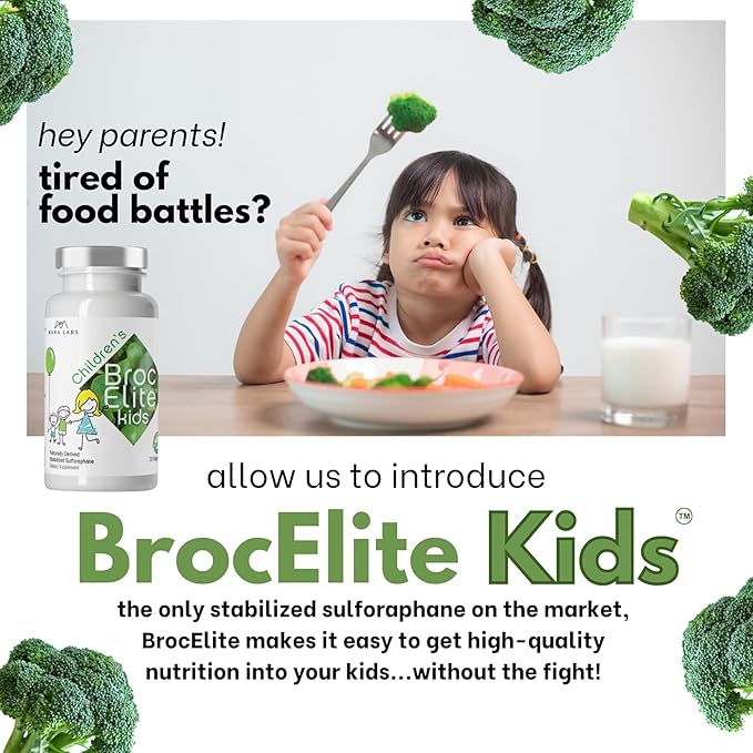 Mara Labs Kids | Broccoli Supplement w/Naturally Stabilized Sulforaphane Extract for Children | No Glyphosate Residue | 60 Vegan Capsules