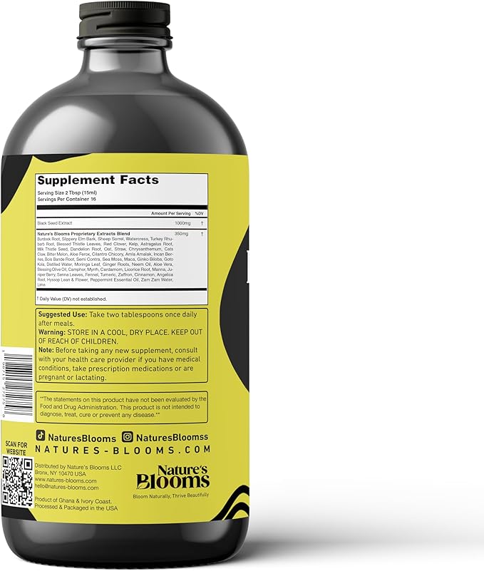 Nature's Blooms Soursop &amp Black Seed Bitters Bundle 16 oz Each 2 Bottles
