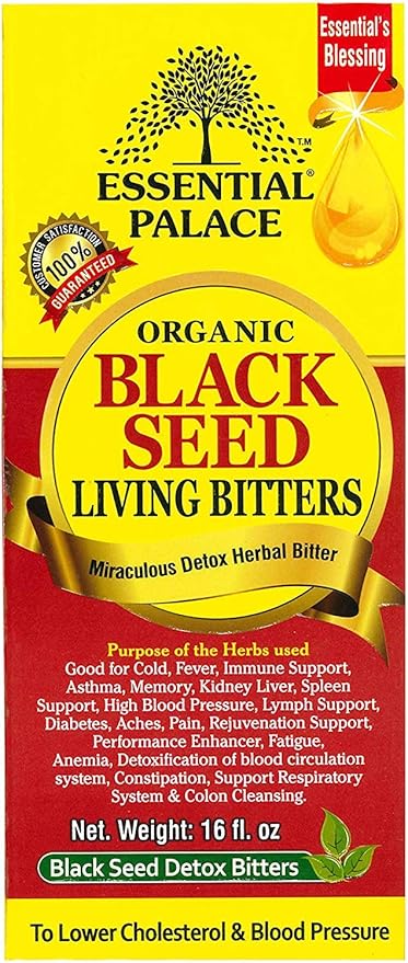 Essential Palace Organic Black Seed Detox Living Bitters 16 oz (1)