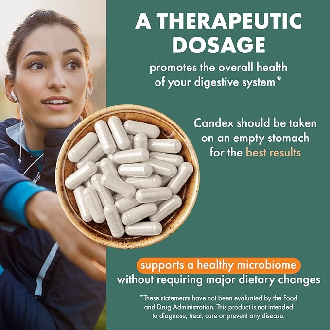 Pure Essence Candex Supplement - Yeast Overgrowth Supplement with Digestive Enzymes Yeast Infection Probiotic Treatment for Men and Women - 80 Capsules