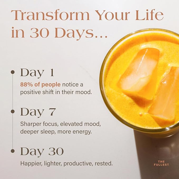 THE FULLEST - Saffron Latte 100 Day Supply - Saffron Cardamom and Coconut Based Wellness Powder for Mood and Sleep Support Sugar-Free Vegan and Gluten-Free 100 Servings
