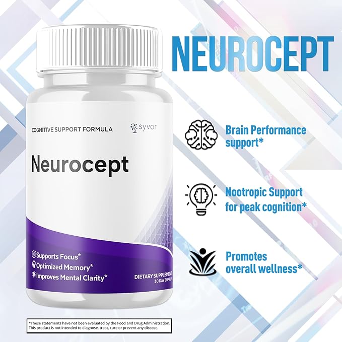 (2 Pack) Neurocept Capsules Official Neurocept Brain Supplement Pills with All Natural Ingredients Advanced Formula Support Pills with Max Strength Premium Vitamins for Women &amp Men (120 Capsules