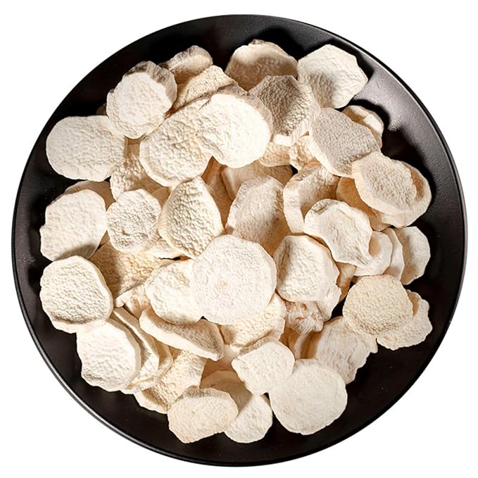 Sweet Post Dried Chinese Yam Slice - Wild Yam Root for Natural Health Herbal TeaCongee and Soup Ingredients shanyao 铁棍山药 山药干 山药片 煮粥煲汤 16OZ