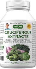 ANDREW LESSMAN Cruciferous Extracts 60 Capsules - High Levels of Glucosinolates and Sulforaphane from Broccoli Red Cabbage Mustard Seed Wasabi Brussels Sprouts and Kale Extracts No Additives