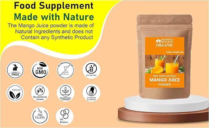 Blessfull Healing Organic Mango Juice Powder 100% Pure Natural 200 Gram / 7.05 oz