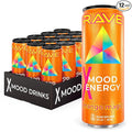 RAVE Mood Energy Drink is Mind Blowingly Different. With Mood-Boosting Functional Mushrooms Nootropics Adaptogens &amp B Vitamins. Experience Mind &amp Body Rush! 225mg Caffeine - Electrolytes - Z