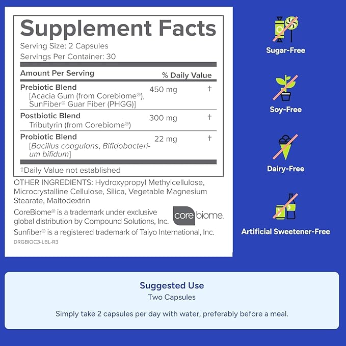 Gundry MD® Bio Complete 3 - Prebiotic Probiotic Postbiotic to Support Optimal Gut Health 30 Day Supply (90 Day Supply)