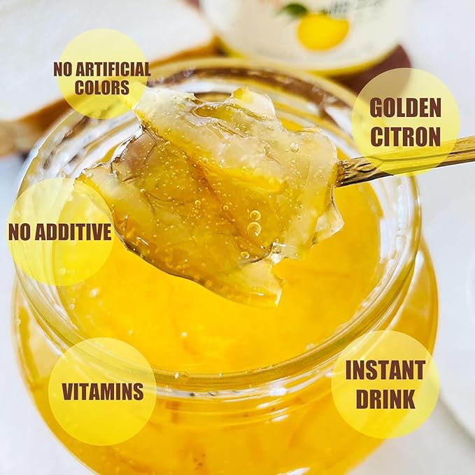 Apexy Authentic Korean Honey Citron Tea Citron Tea Just Add Hot Water Yuzu Marmalade Yuzu for Salad Citron Spread No Artificial Colors Versatile and Natural Delight Made in KOREA 35.27oz (1kg)